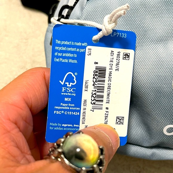 NWT Unisex One Size Adidas Originals Sport Waist Bag In Sky Blue - Picture 8 of 11